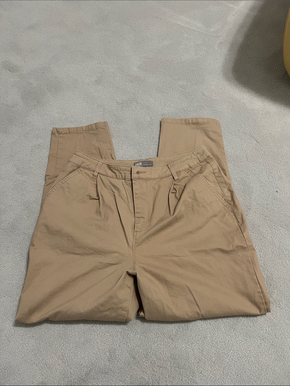 ASOS Khaki High Waisted Chino Pants